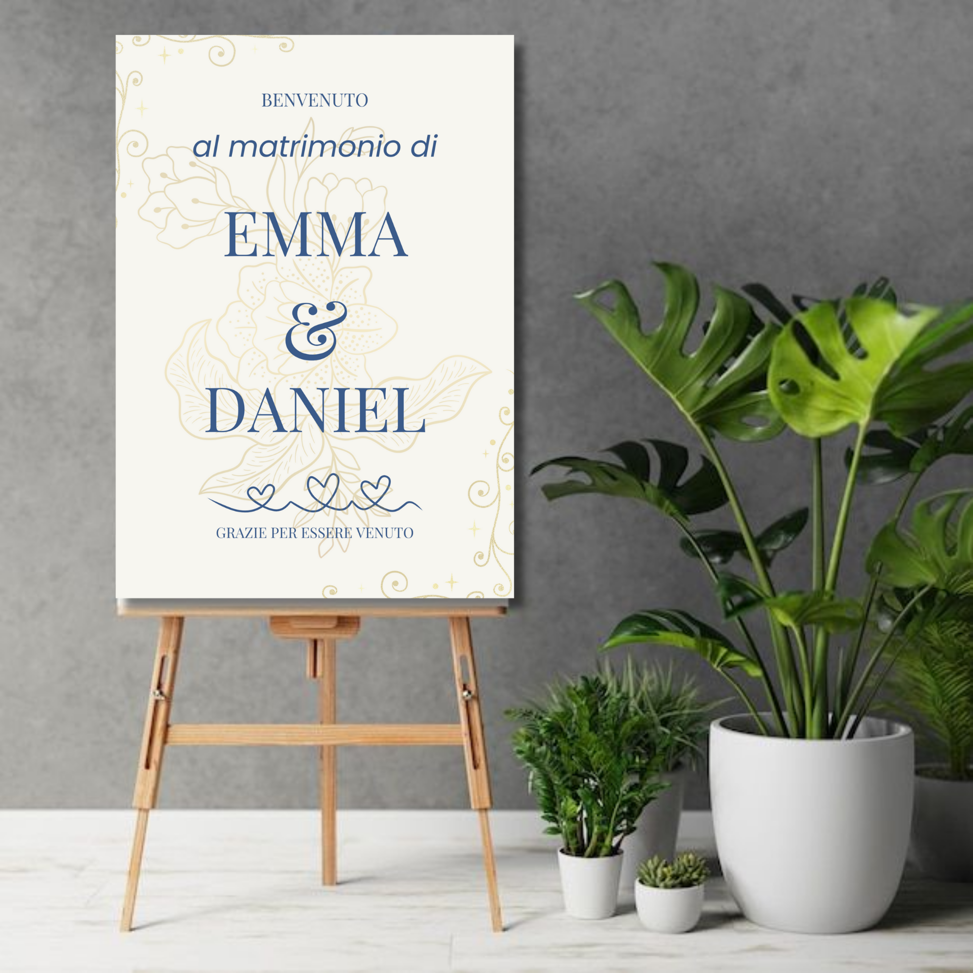 Menu matrimonio elegante - template digitale personalizzabile
